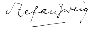 Signatur von Stefan Zweig